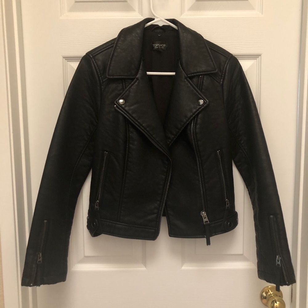 Topshop leather jacket size 4